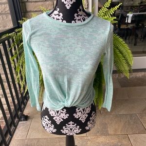 Girls teal long sleeve top, size 7/8